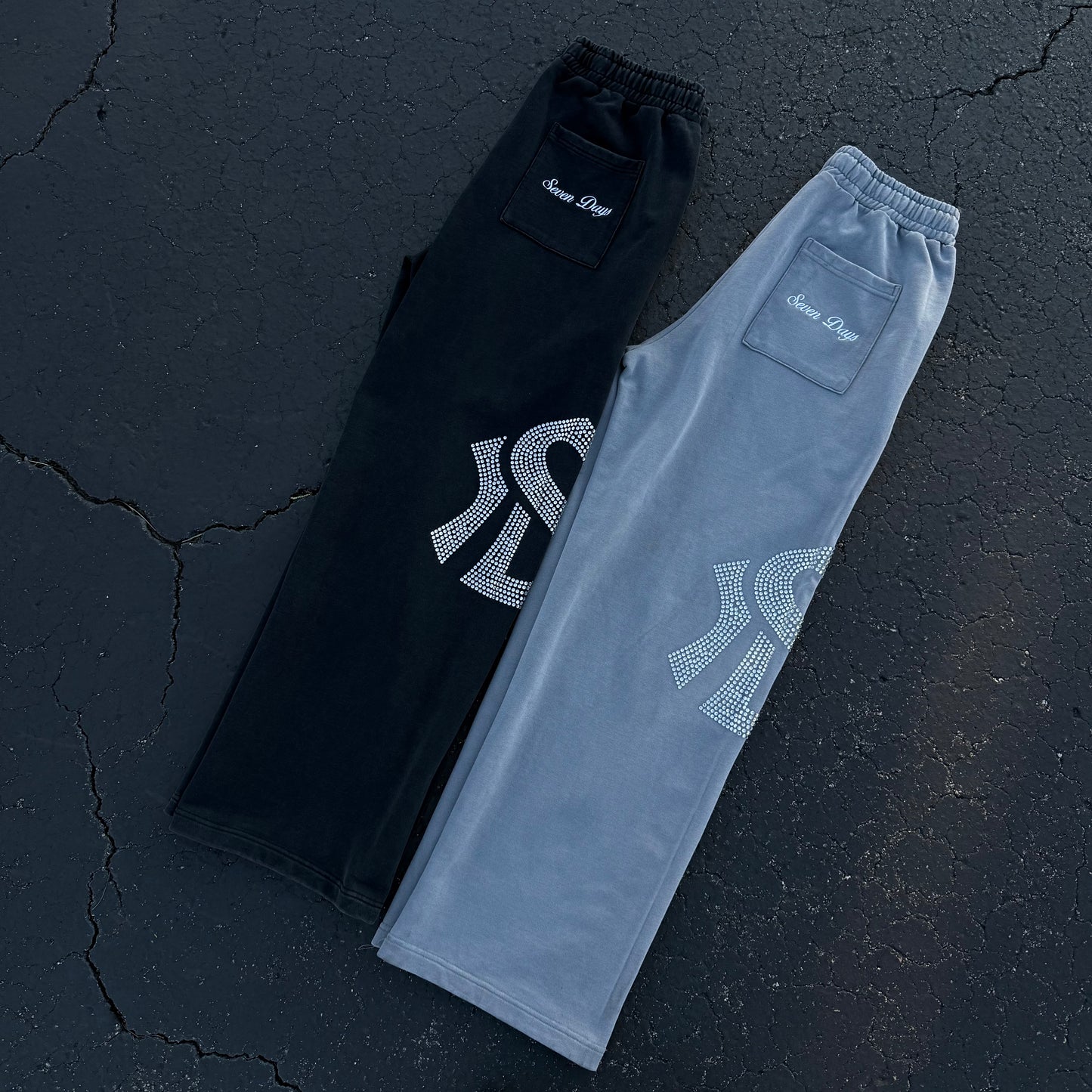 Seven York Rhinestone Sweats “Black”
