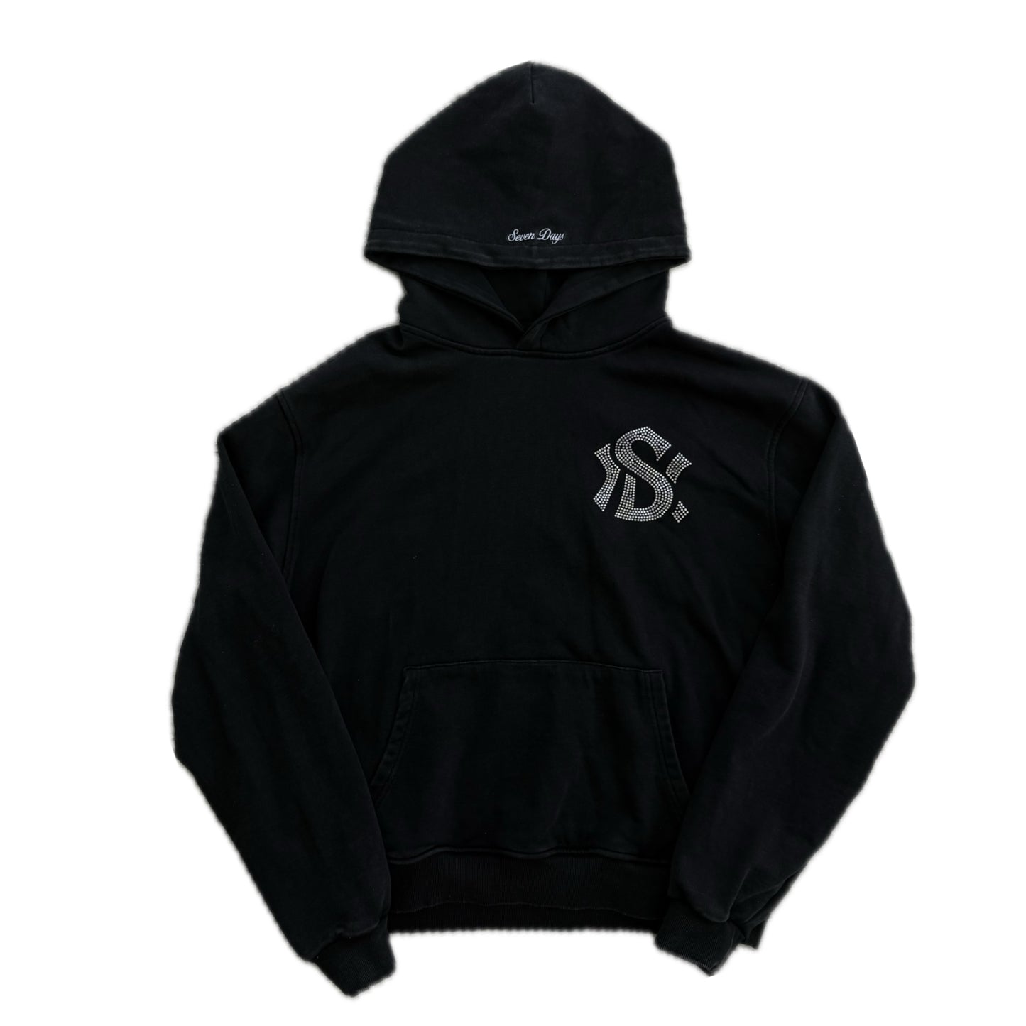 Seven York Rhinestone Hoodie “Black”