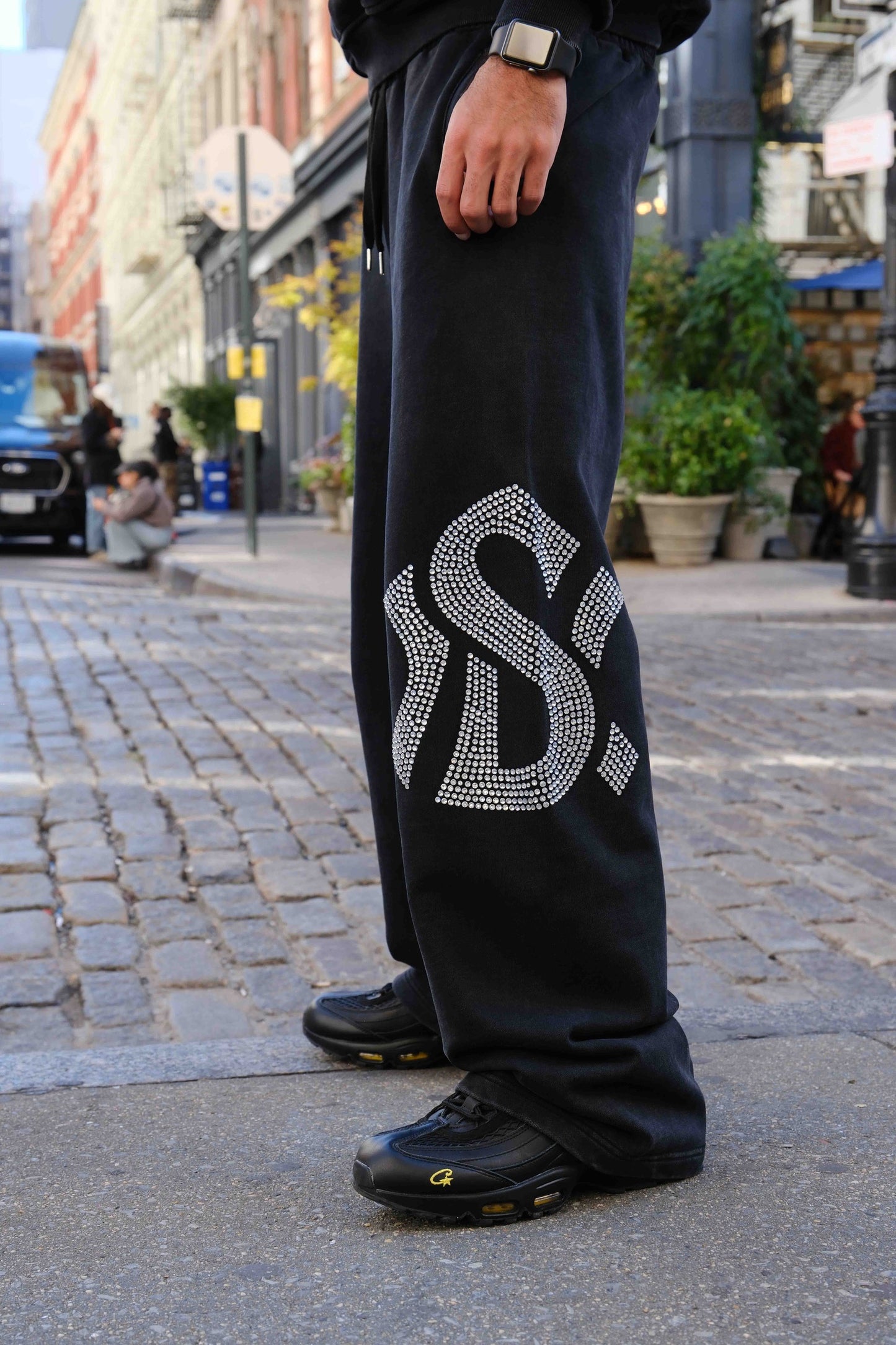Seven York Rhinestone Sweats “Black”
