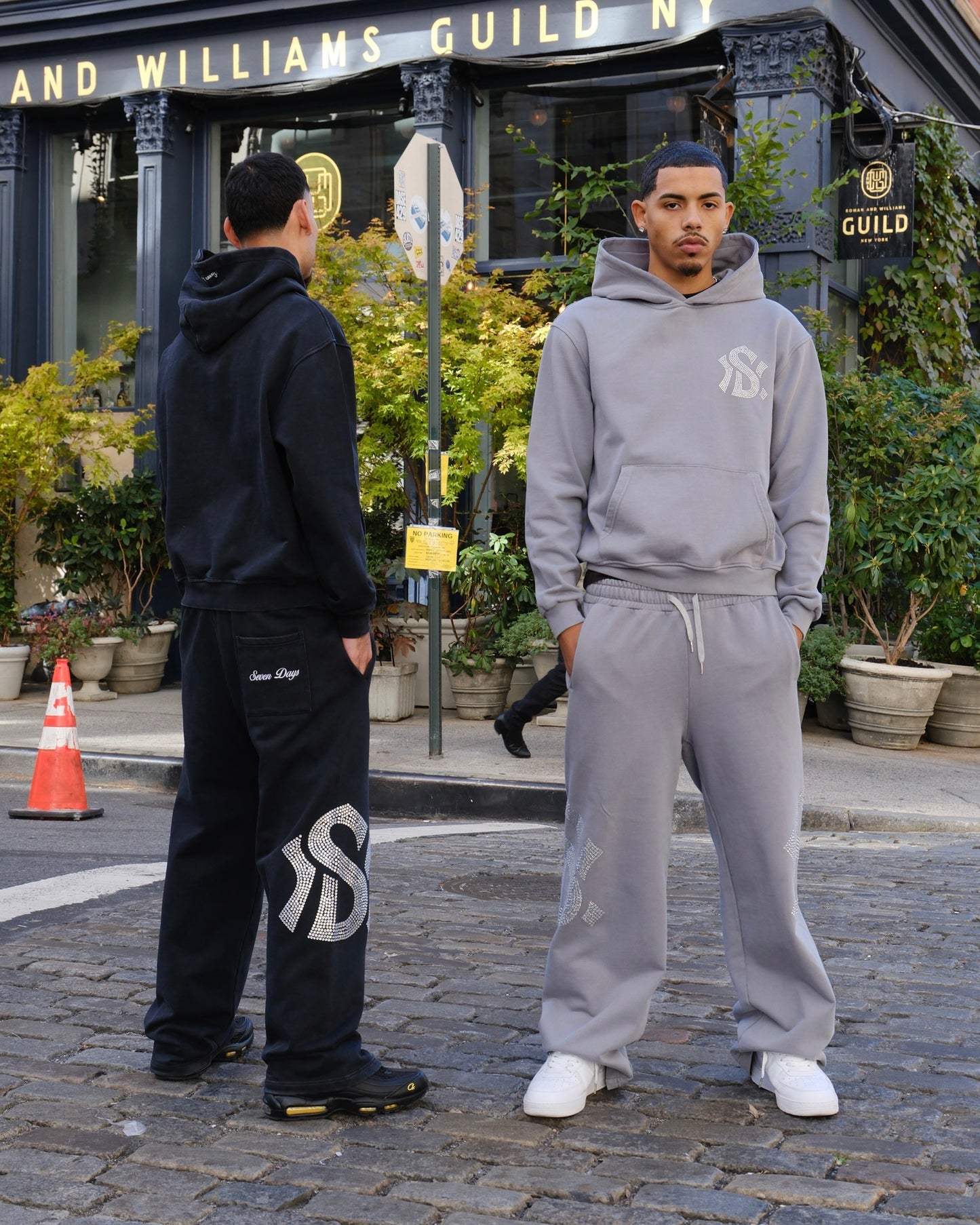 Seven York Rhinestone Hoodie “Grey”