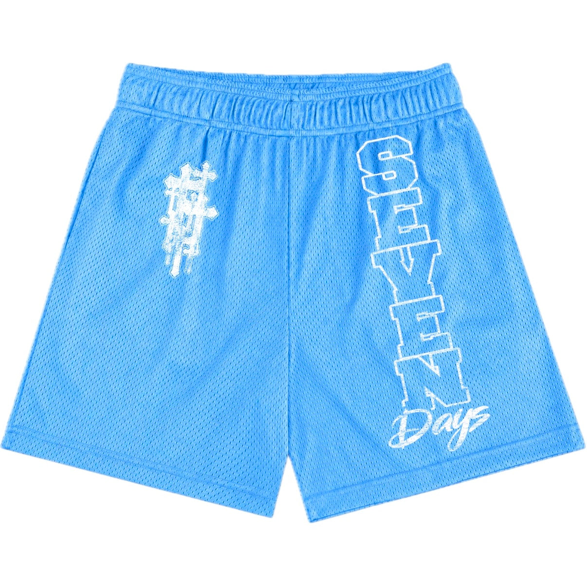 "Carolina Blue" Jesus Reign Mesh Shorts