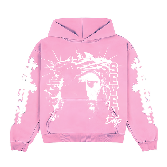 Cloudy Pink Jesus Reign Hoodie